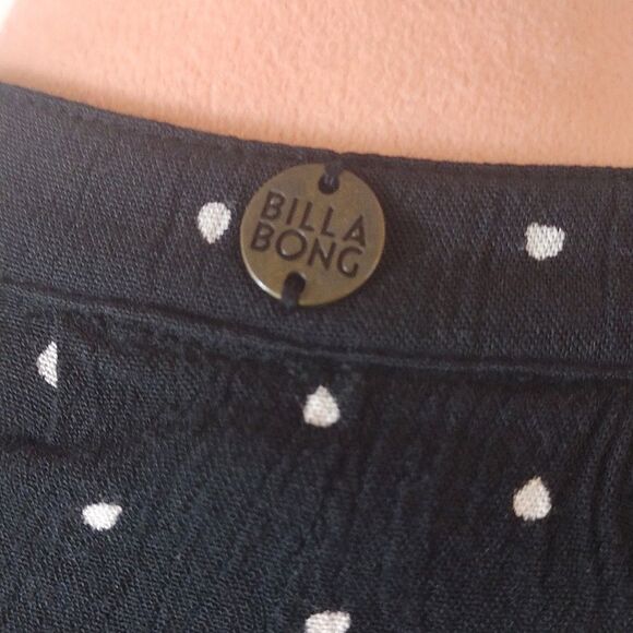 Billabong Black White Finding Happiness Lace Up Long Sleeve Top Large - Picture 15 of 16